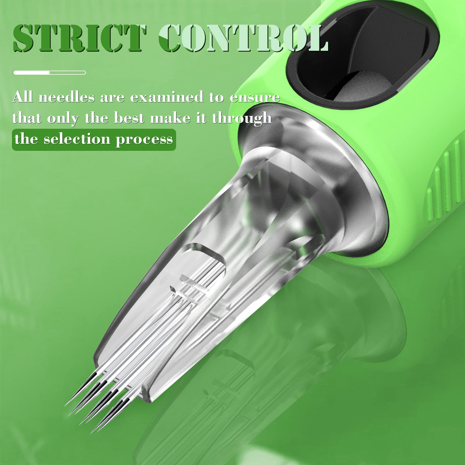 INKin Kelly 9RS transparent tip reveals ink flow for precise cartridge alignment.