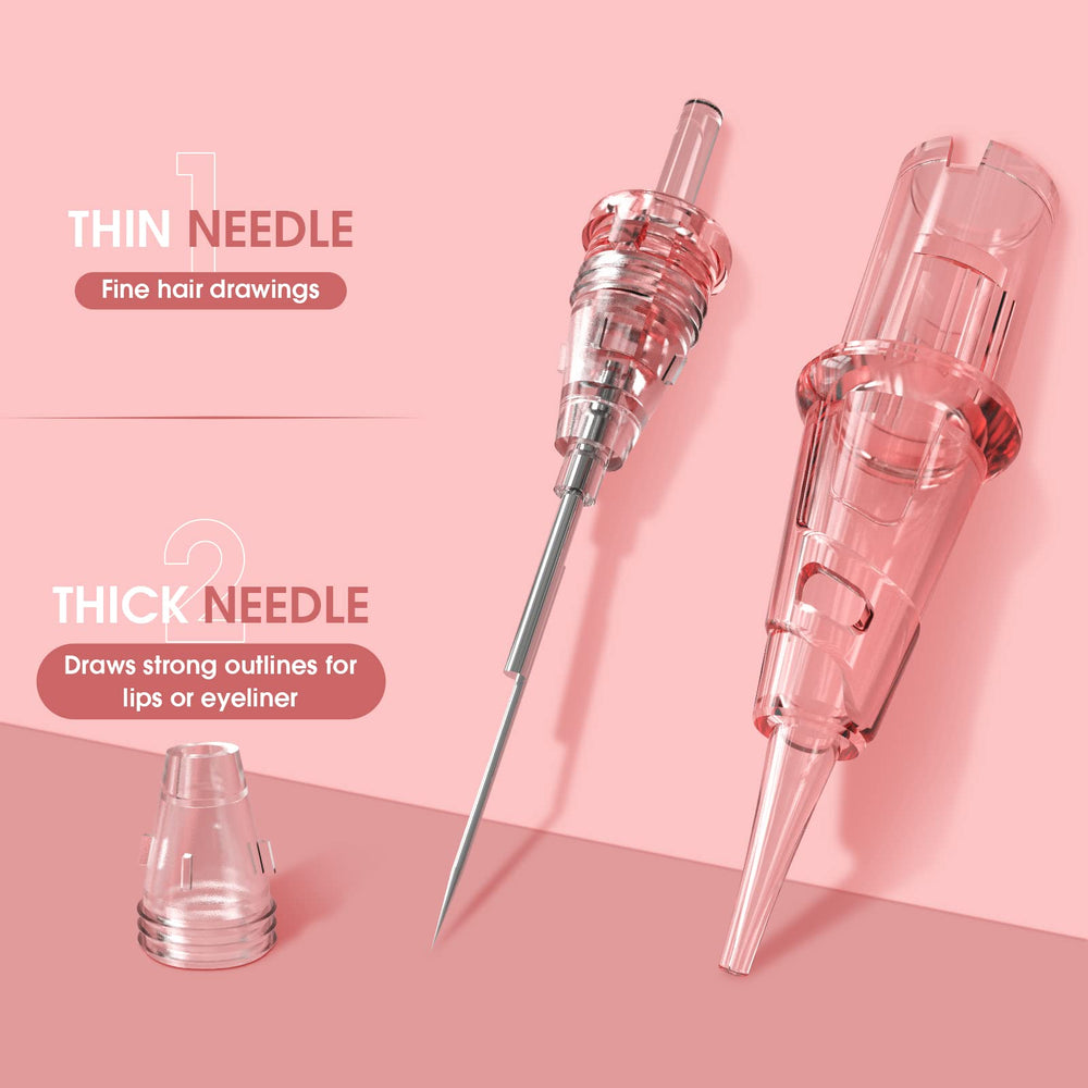 INKin needles reduce wobble for cleaner, consistent microblading strokes.