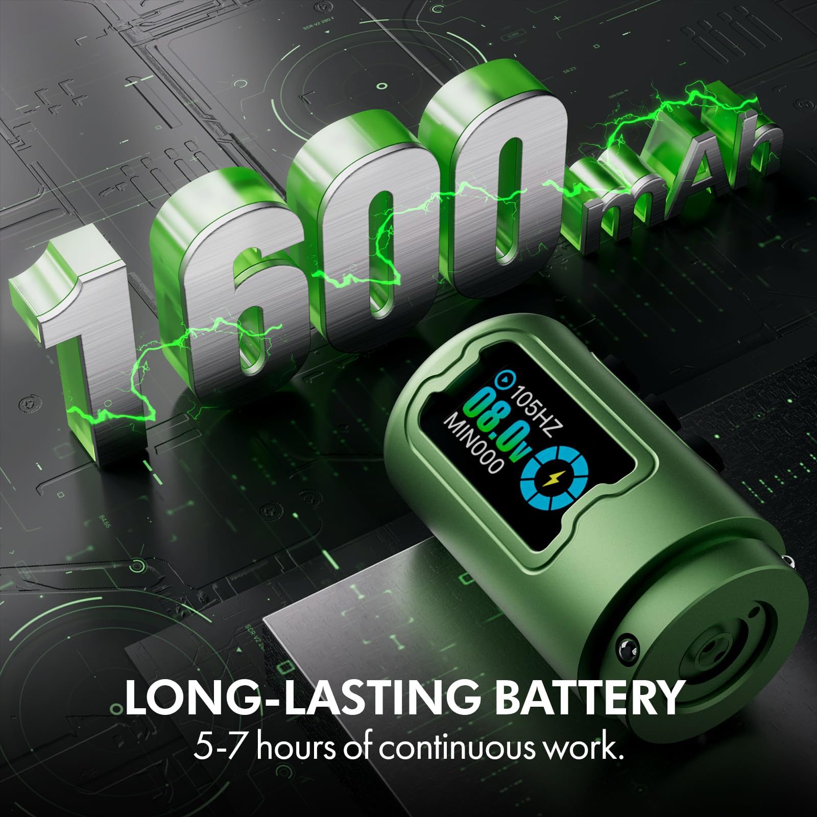 INKin Rampage OLED display helps you monitor battery and voltage at a glance.
