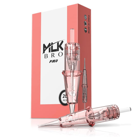INKin Ultra-Fine PMU needles with 5RL tip for precise brow strokes.