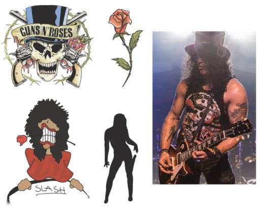 InkWear Slash guitarist tattoos collection—high quality transfers for authentic costume accents.