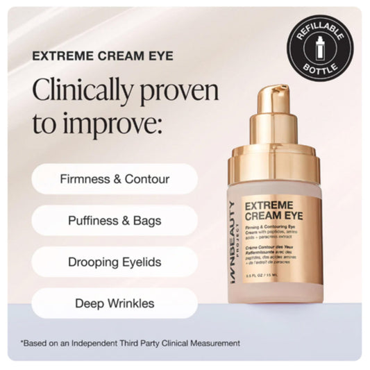 Innbeauty Project Extreme Cream Eye Firming emulsion texture closeup showing lightweight hydration for sensitive skin