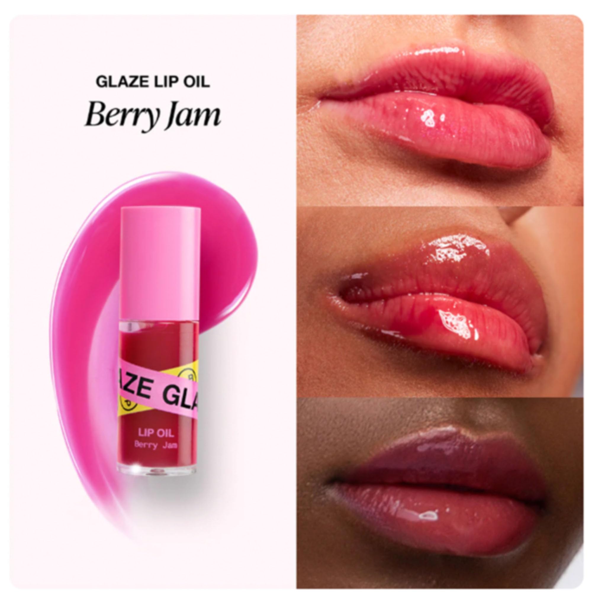 Innbeauty Project Glaze Lip Oil Berry Jam application on lips with smooth glide