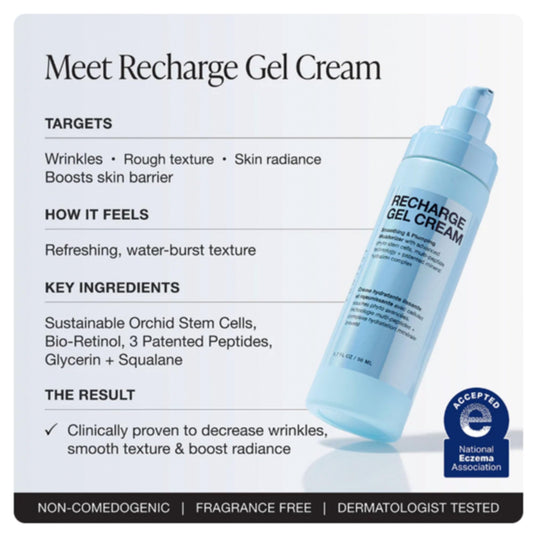 Recharge Gel Cream texture shot reveals weightless, waterburst hydration.