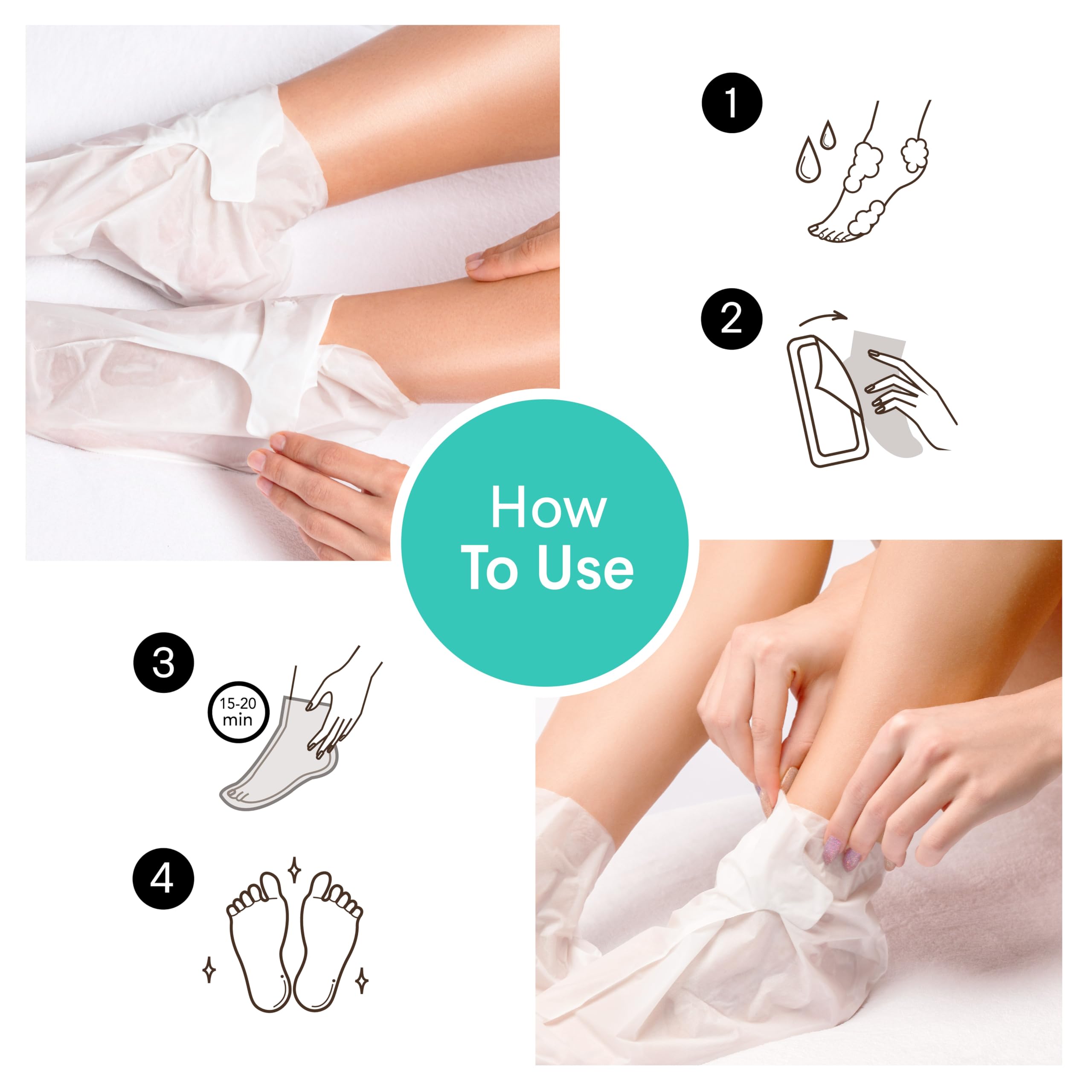 Innerest Derma Beauty lavender foot mask application shows comfortable wear