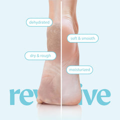 Applying Innerest foot mask on feet for spa-like treatment