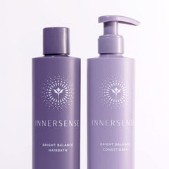 INNERSENSE Bright Balance Purple Conditioner tube demonstrates smoothing moisture
