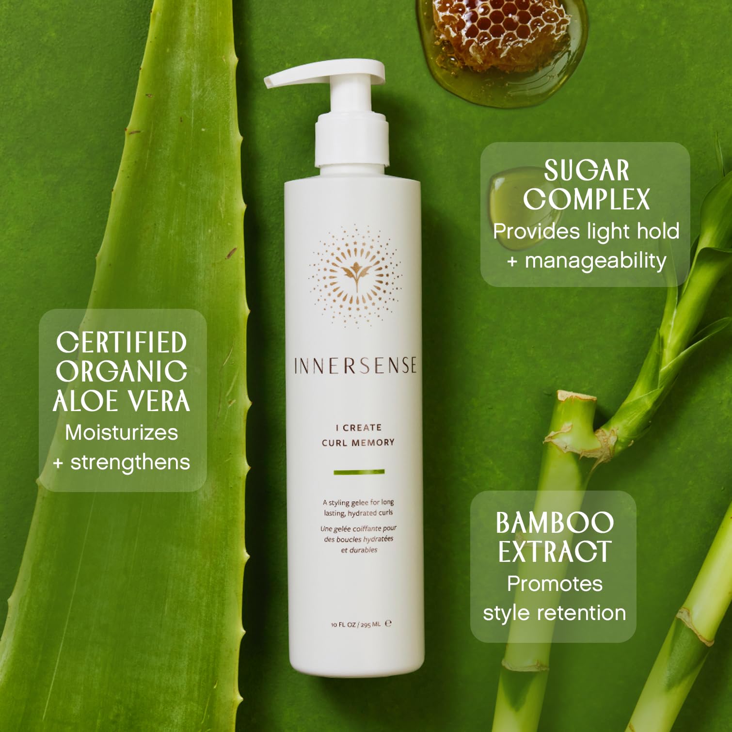 INNERSENSE I Create Curl Memory Gel on styled curls offering elongation and shine