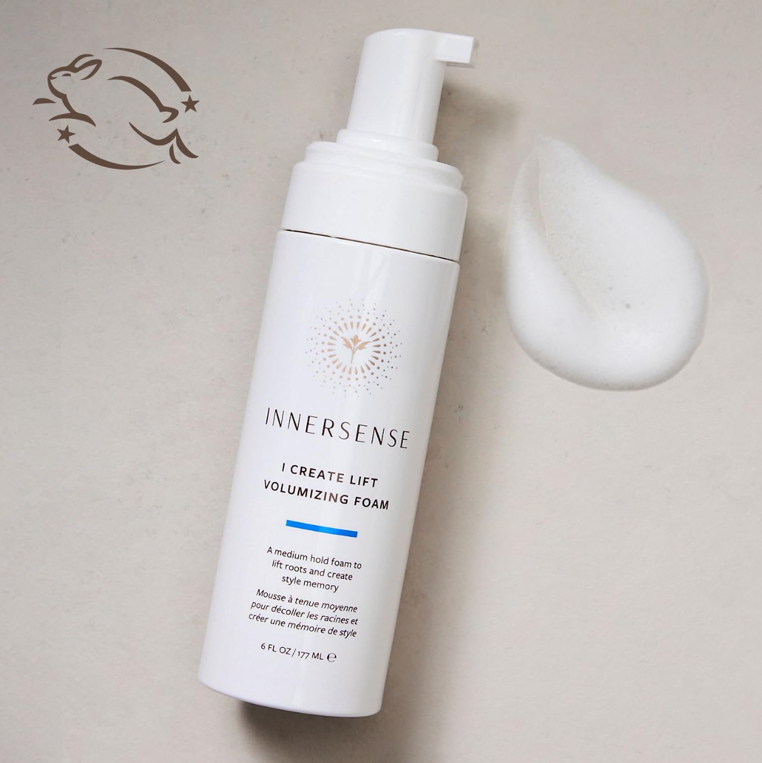 INNERSENSE I Create Lift Foam applied on wet hair to add texture