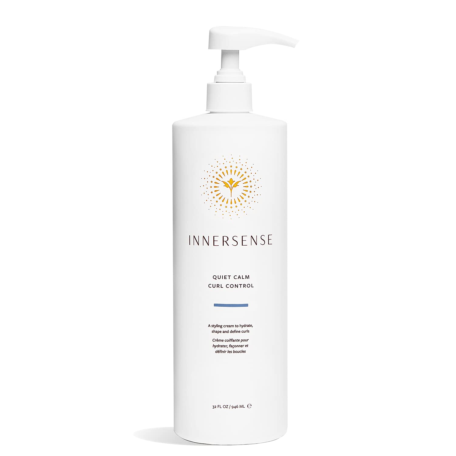 INNERSENSE Natural Quiet Calm Curl Control pump bottle for defined, frizz-free curls