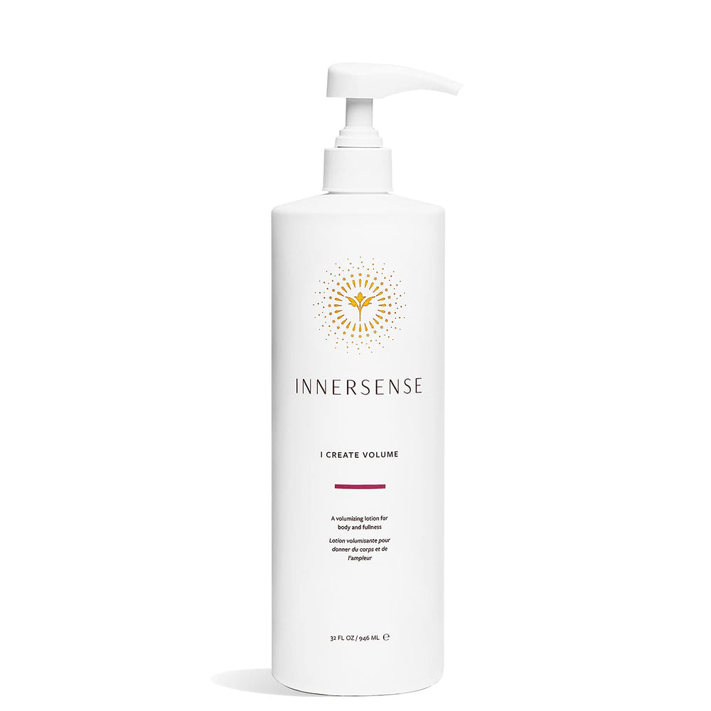 INNERSENSE I Create Volume lotion pump bottle front offers lift and fullness for everyday styles.