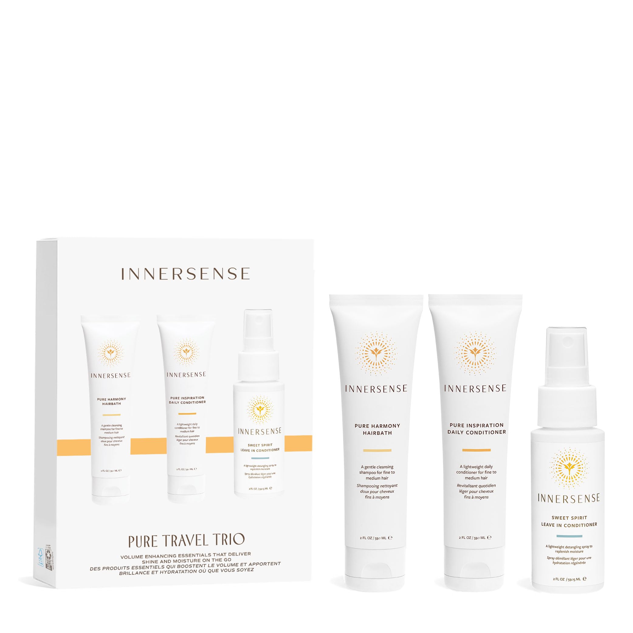 INNERSENSE Pure Harmony Travel Trio packaging may vary, ideal for on-the-go clean beauty.
