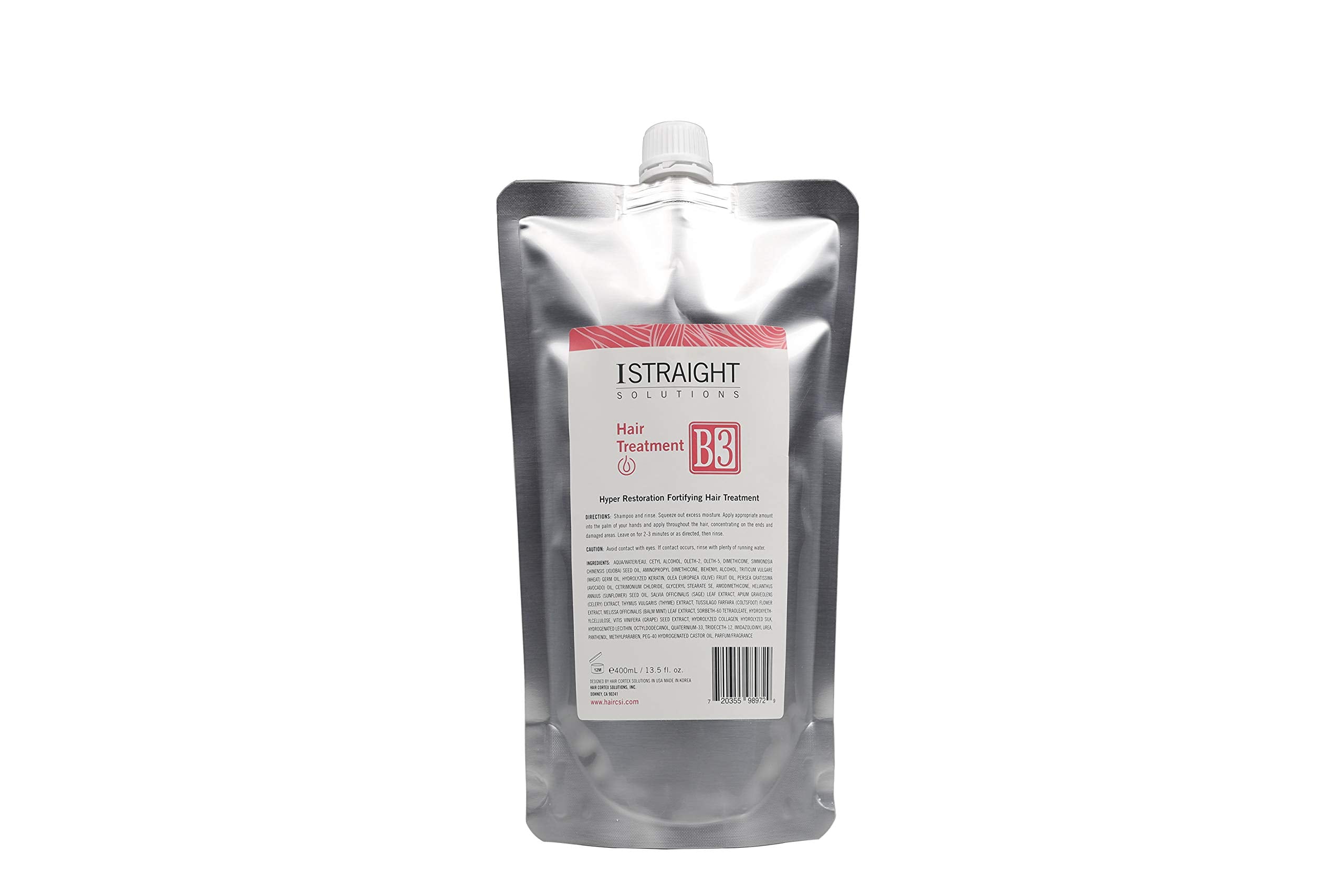 Innosys Reaction B-3 treatment bottle for deep conditioning and protective hair care during straightening