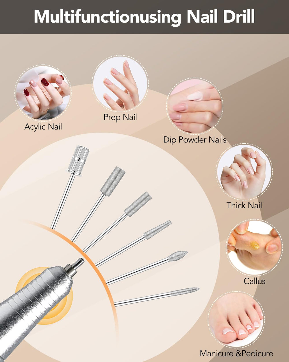 Innoworld cordless nail drill ideal for salon and home use anywhere.