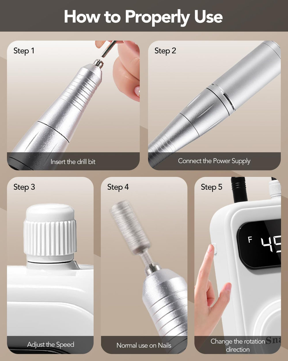 Innoworld twist-lock bit changer for quick, secure bit swaps during sessions.