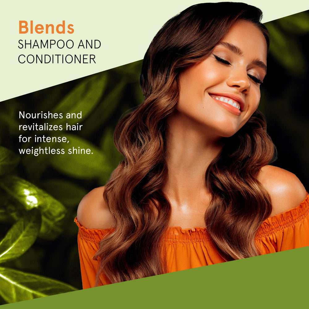 Inoar Blends conditioner tube ready to detangle and nourish hair.