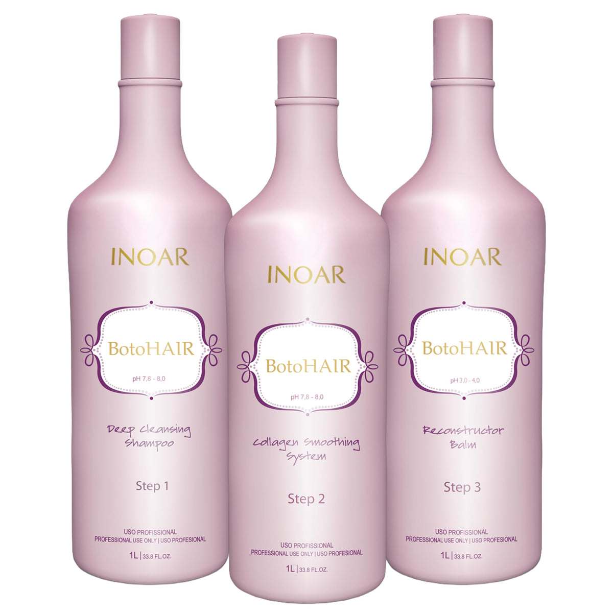 INOAR BotoHair Deep Cleansing Shampoo bottle purifies strands for a fresh start