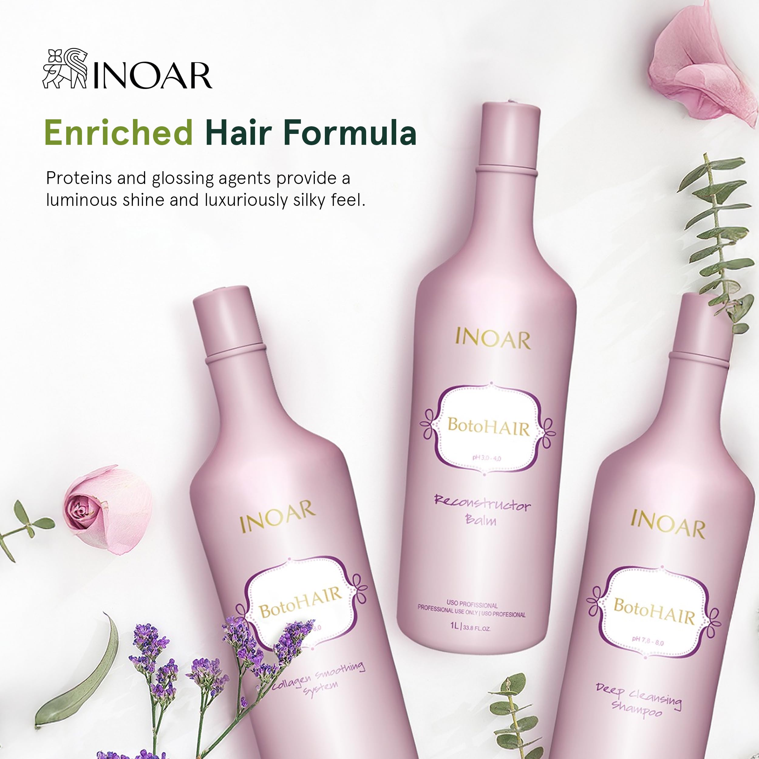 INOAR BotoHair finished-hair after-use shows frizz control and smoothness