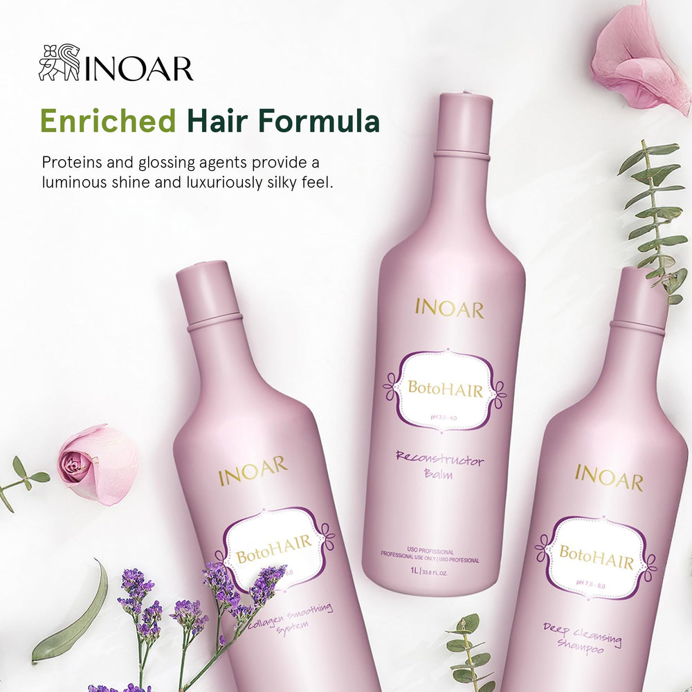 INOAR BotoHair finished-hair after-use shows frizz control and smoothness