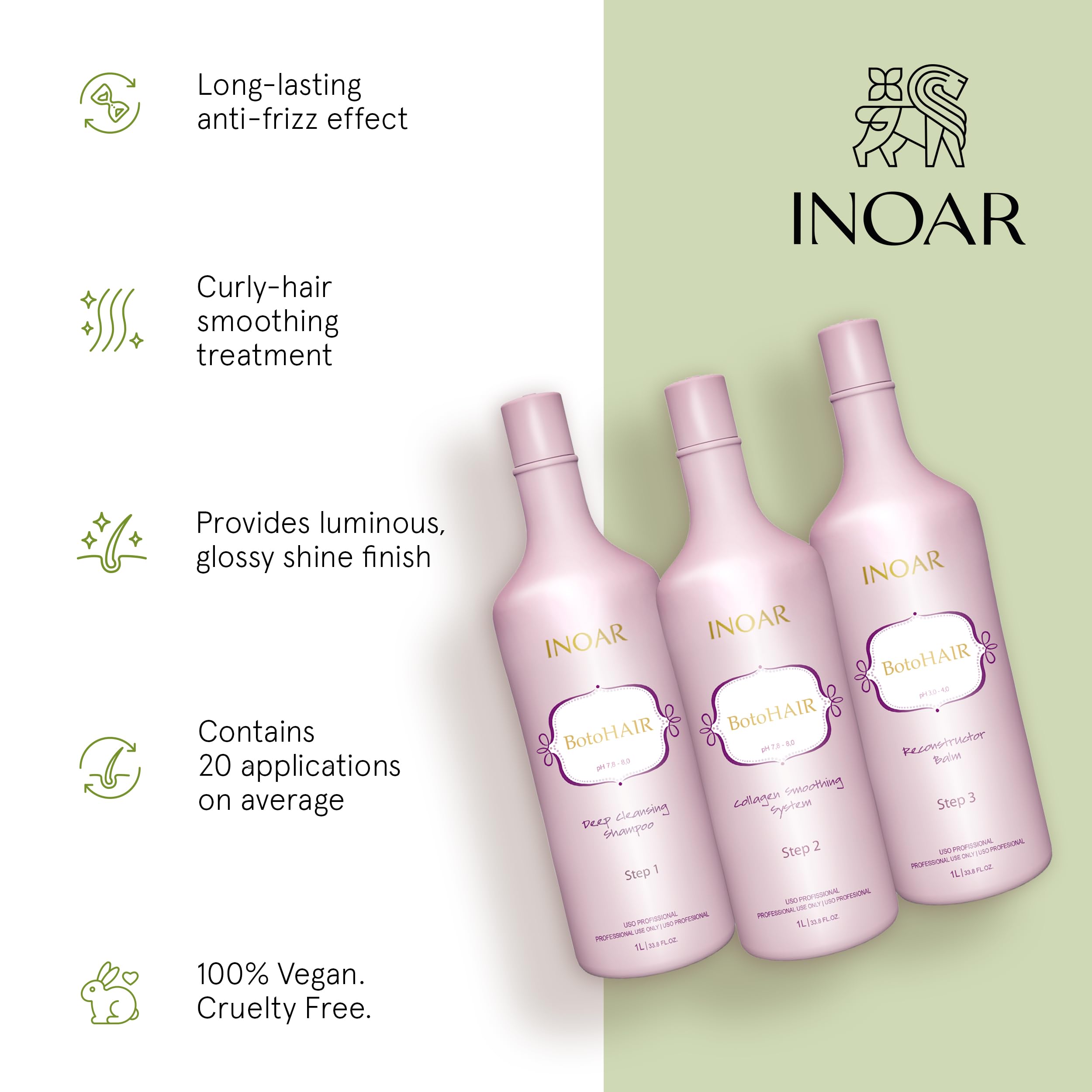 INOAR BotoHair Reconstructor Balm jar restores moisture and elasticity
