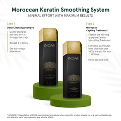 INOAR Cocoa oil ingredient scene highlights nourishing oils for smoother, shinier hair.