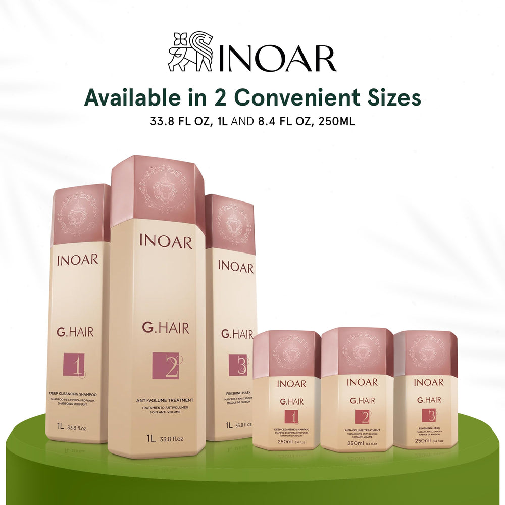 At-home smoothing setup with INOAR GHair Step 2 for durable results.