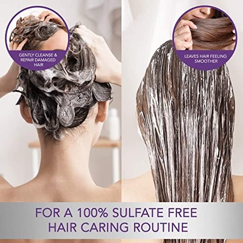 Display of shine-enhancing feature with silky hair after use
