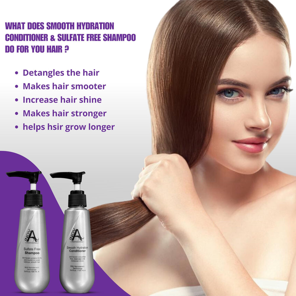 Close-up of conditioner label highlighting keratin and nourishing oils