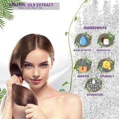 Inova Professional Silk Keratin Shampoo bottle close-up shows keratin infusion for smoother strands