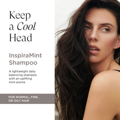 InspiraMint shampoo foaming lather close-up highlighting gentle scalp cleansing