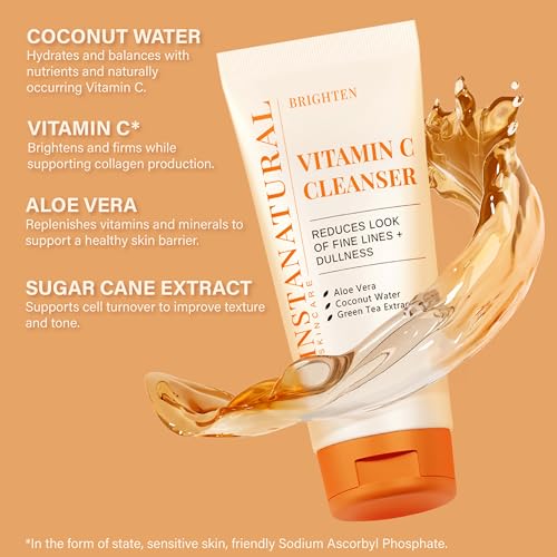 InstaNatural Vitamin C Cleanser lather demonstrates gentle foam for clean pores