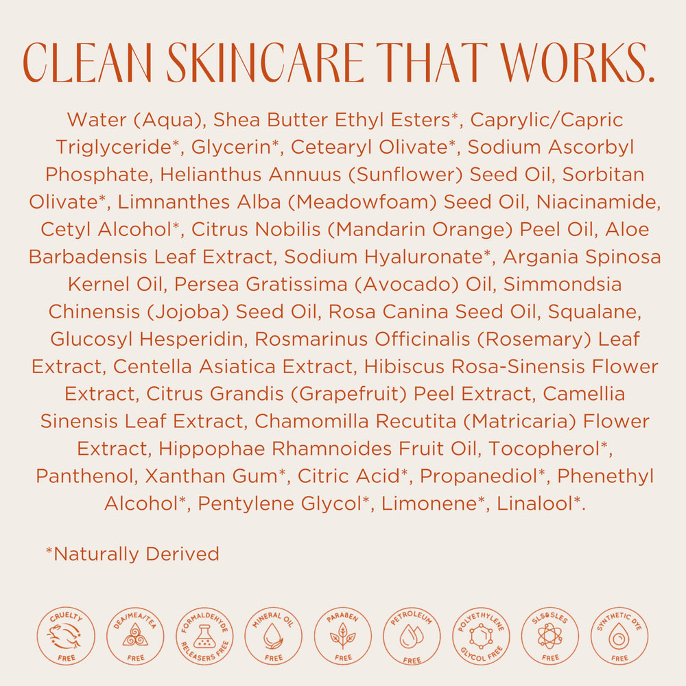 InstaNatural Vitamin C Moisturizer applied to clean skin for a dewy finish.