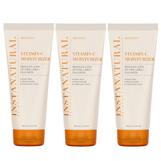 InstaNatural Vitamin C Moisturizer packaging closeup for radiant, hydrated skin.