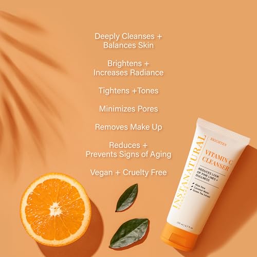 InstaNatural Vitamin C Moisturizer texture swatch showing smoothing effects