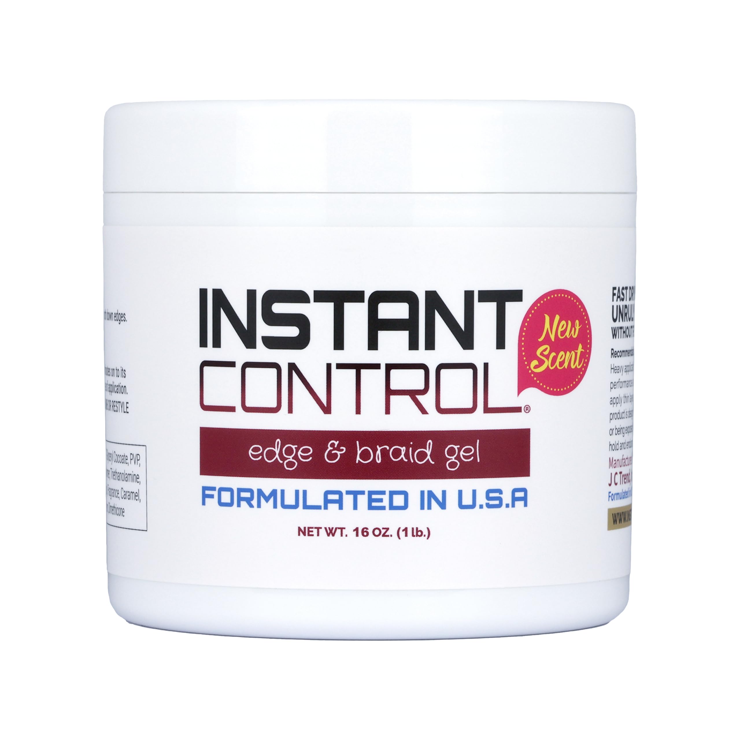 Instant Control Edge & Braid Gel bottle delivers durable edge control for polished results.