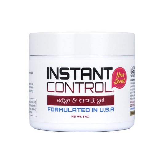 Instant Control Edge Braid Gel 8oz smoothing edges with light hold.