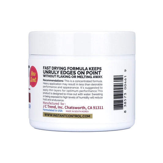 Instant Control Edge Gel on hairline for controlled sleek finish.