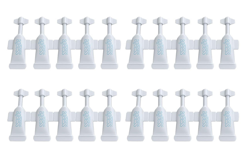 Instantly Ageless box with 20 vials for quick at home care targeting puffiness