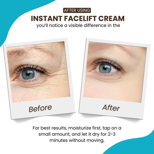 Instantly Ageless eye cream application showing under eye brightening and puffiness reduction