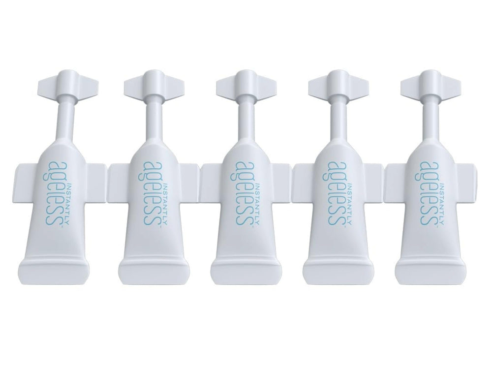 Instantly Ageless face lift cream tube close-up for brightening daily eye care.
