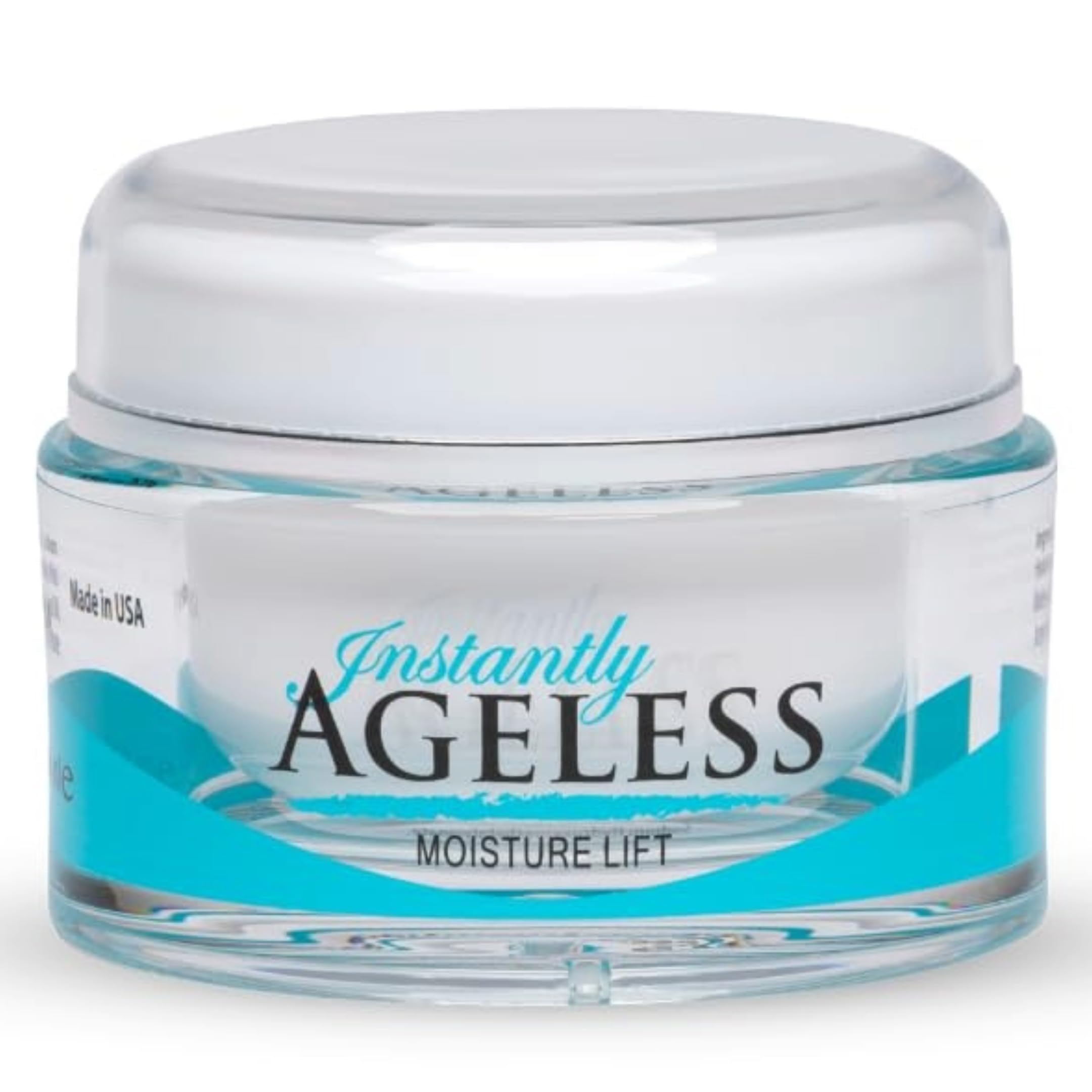 Instantly Ageless Moisture Lift bottle closeup showing hydrating formula for radiant skin