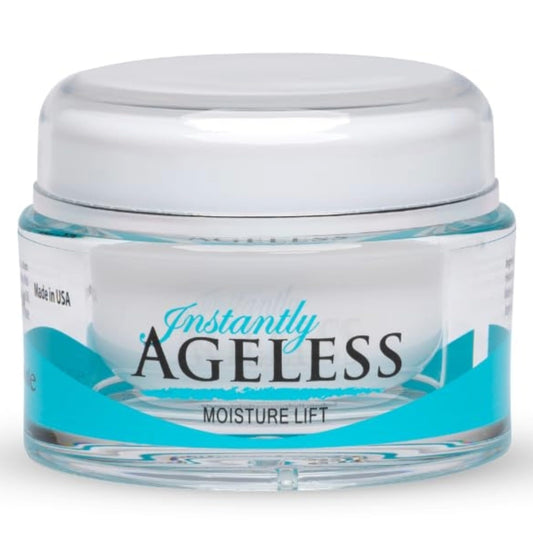 Instantly Ageless Moisture Lift bottle closeup showing hydrating formula for radiant skin