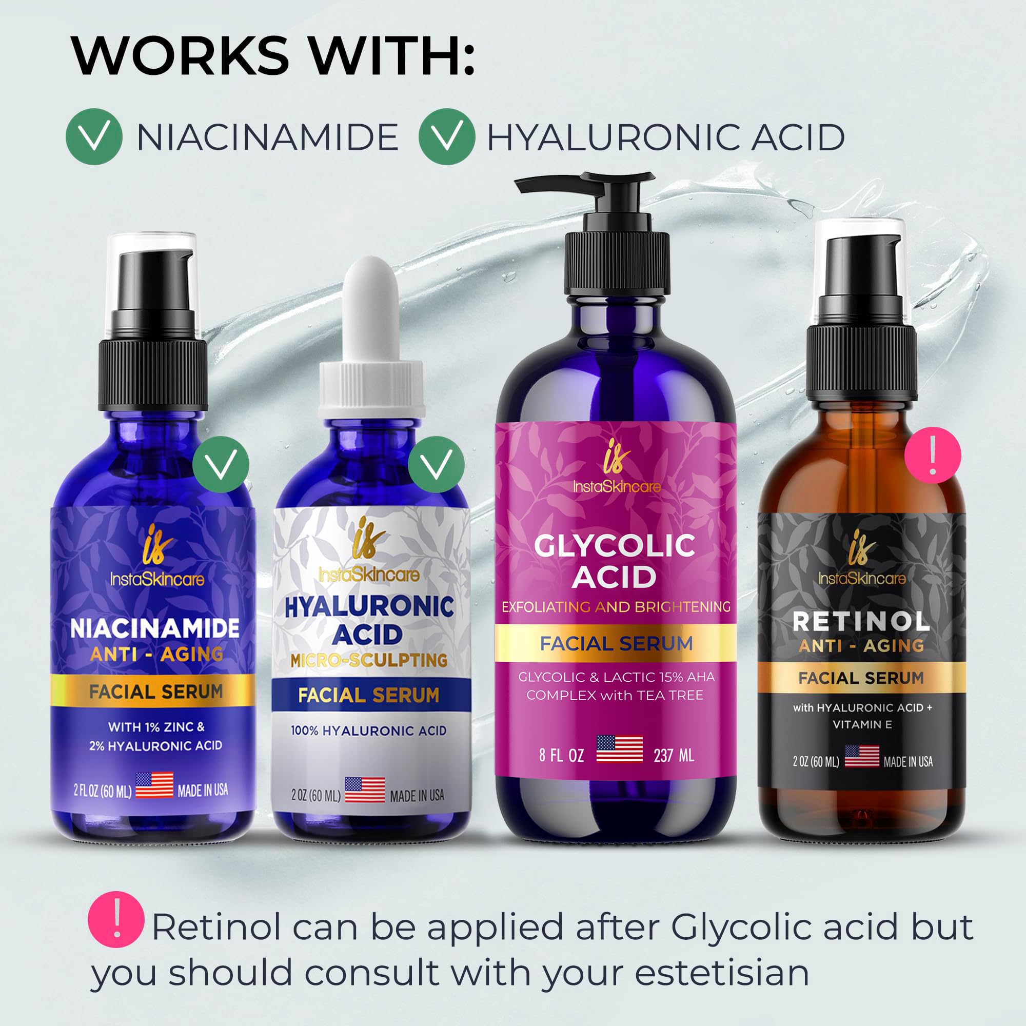 InstaSkincare Glycolic Serum 15% on nightstand ideal for daily skincare ritual.