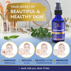 InstaSkincare Niacinamide Serum texture close-up shows smooth formula.