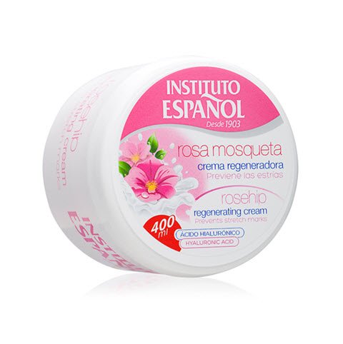 Instituto Español Rosehip Regenerating Cream jar with a smooth, hydrating formula for daily moisture and resilience