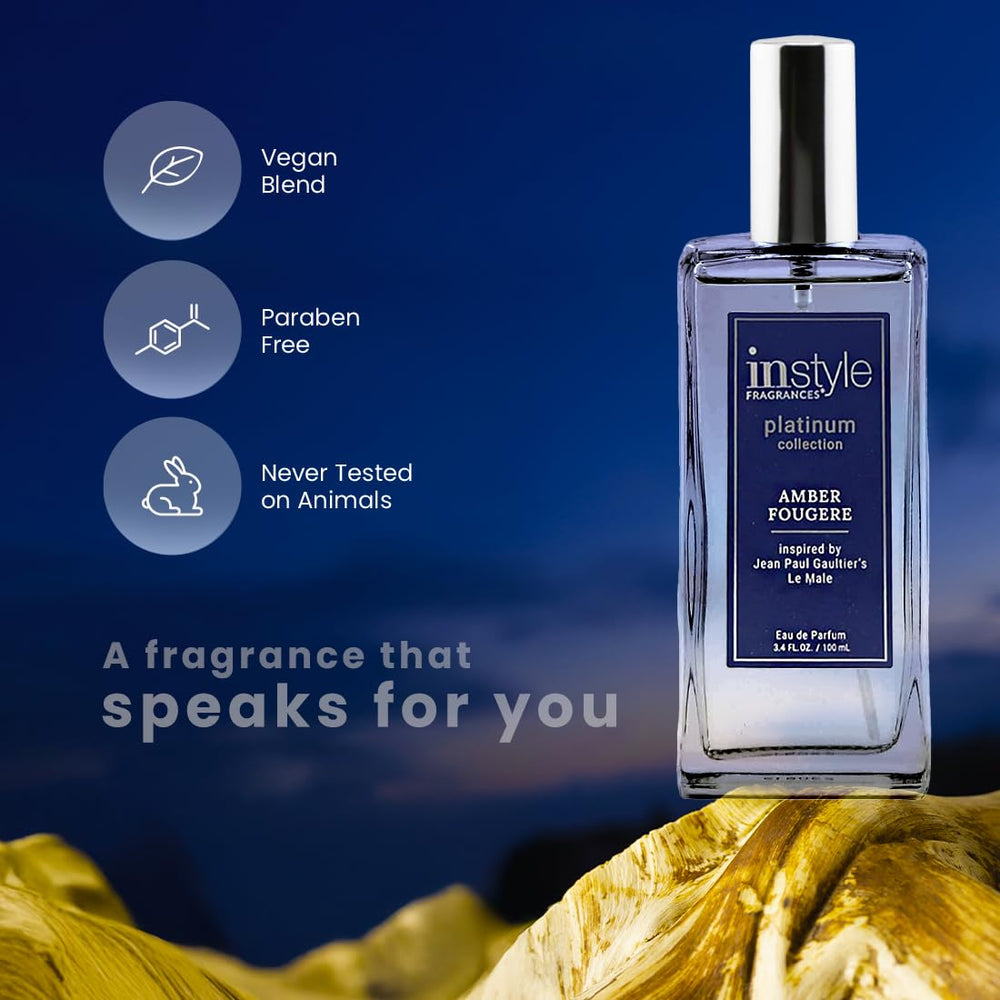 InStyle Amber Fougere label closeup emphasizes quality notes