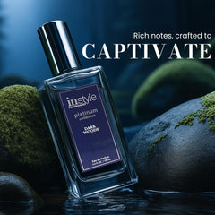 InStyle Fragrances Dark Woods lifestyle shot suggests confident, versatile fragrance for day or night