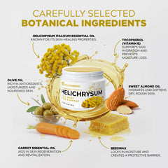 InsurMedic Helichrysum Balm applied to body highlights full-body skin support
