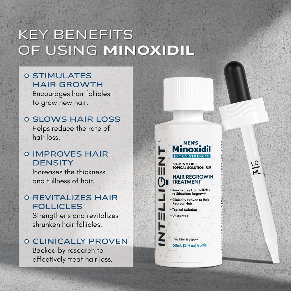 Close-up drops applied to thinning crown with Intelligent Minoxidil.