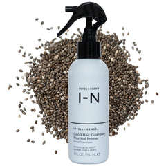 Intelligent Nutrients Good Hair Guardian Thermal Primer bottle protects hair during heat styling.